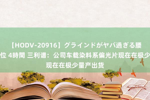 【HODV-20916】グラインドがヤバ過ぎる腰振り騎乗位 4時間 三利谱：公司车载染料系偏光片现在在极少量产出货