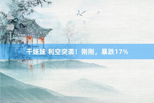 干妹妹 利空突袭！刚刚，暴跌17%