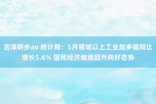 吉泽明步av 统计局：5月领域以上工业加多值同比增长5.6% 国民经济继续回升向好态势