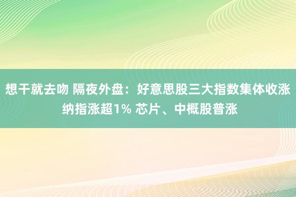 想干就去吻 隔夜外盘：好意思股三大指数集体收涨 纳指涨超1% 芯片、中概股普涨