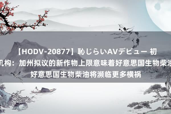 【HODV-20877】恥じらいAVデビュー 初セックス4時間 机构：加州拟议的新作物上限意味着好意思国生物柴油将濒临更多横祸