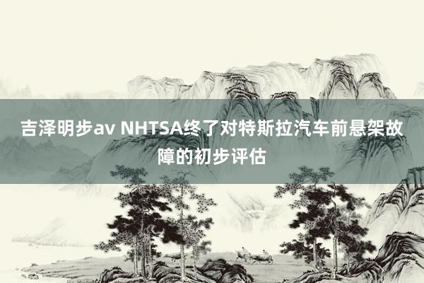 吉泽明步av NHTSA终了对特斯拉汽车前悬架故障的初步评估