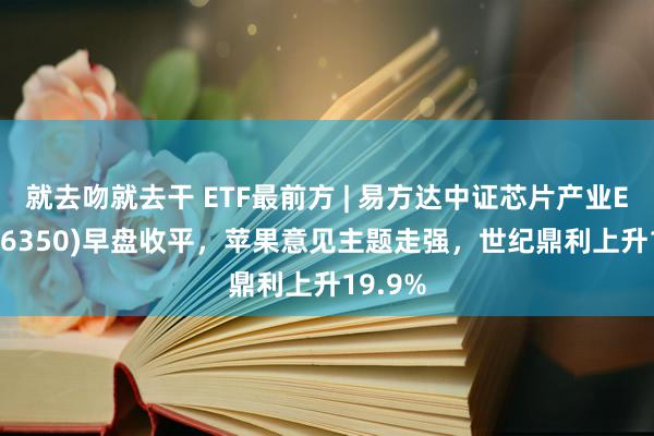 就去吻就去干 ETF最前方 | 易方达中证芯片产业ETF(516350)早盘收平，苹果意见主题走强，世纪鼎利上升19.9%