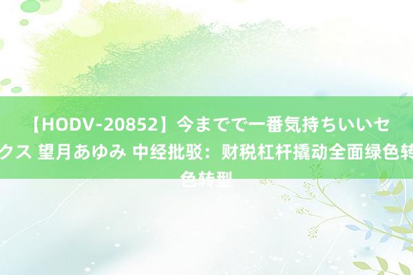 【HODV-20852】今までで一番気持ちいいセックス 望月あゆみ 中经批驳：财税杠杆撬动全面绿色转型