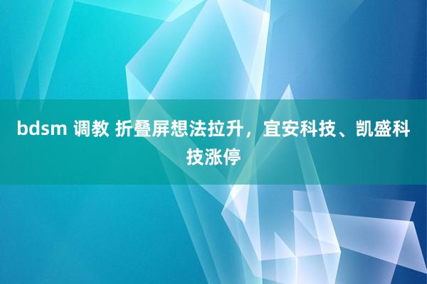 bdsm 调教 折叠屏想法拉升，宜安科技、凯盛科技涨停