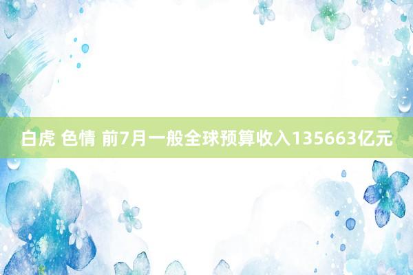 白虎 色情 前7月一般全球预算收入135663亿元